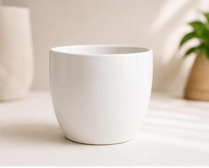 Classic White Ceramic Pot - Image 2
